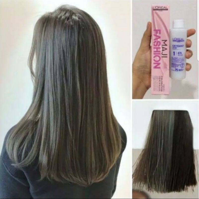 LOREAL  cat rambut Maji Fashion 50ml 8.11 + Oxydant 75ml