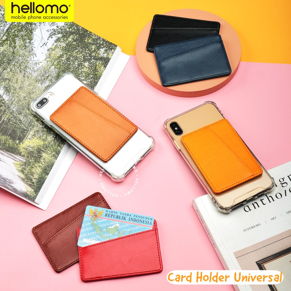 Card Holder Hp Pocket Leather Card Slot Handphone Tempat Simpan Kartu Universal