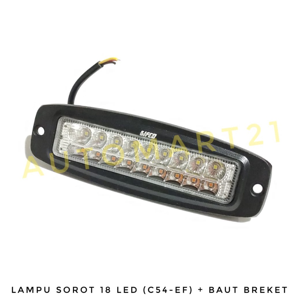 LAMPU TEMBAK SOROT 18 LED 2 WARNA UNIVERSAL/LAMPU SOROT 18LED PANJANG 2 WARNA