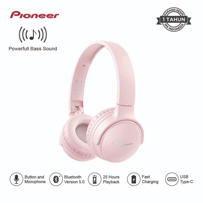 Pioneer SE-S3BT / SE S3BT Bluetooth Wireless Headphone Garansi Resmi