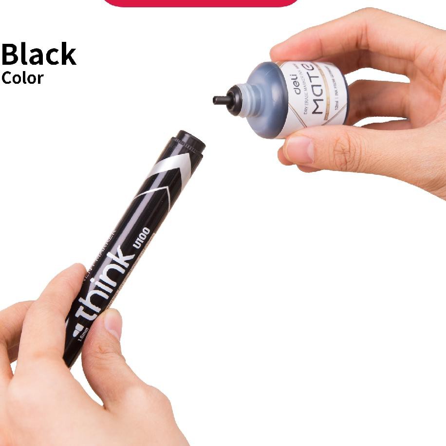 

GLM Deli Tinta Isi Ulang Spidol Erase Marker Hitam Merah Biru S630 Laris