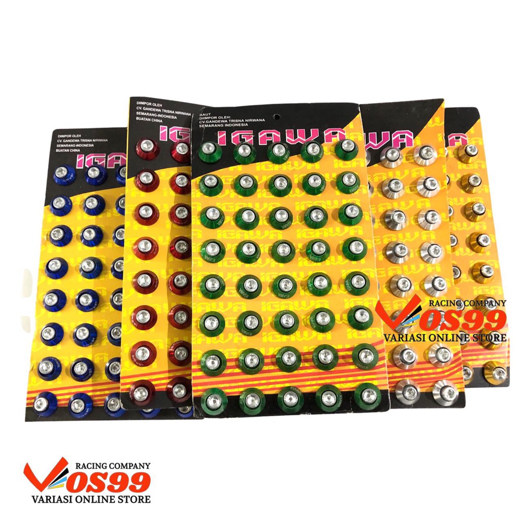 Baut L10 + Ring Monel Variasi Universal - Baut Monel isi 40 pcs