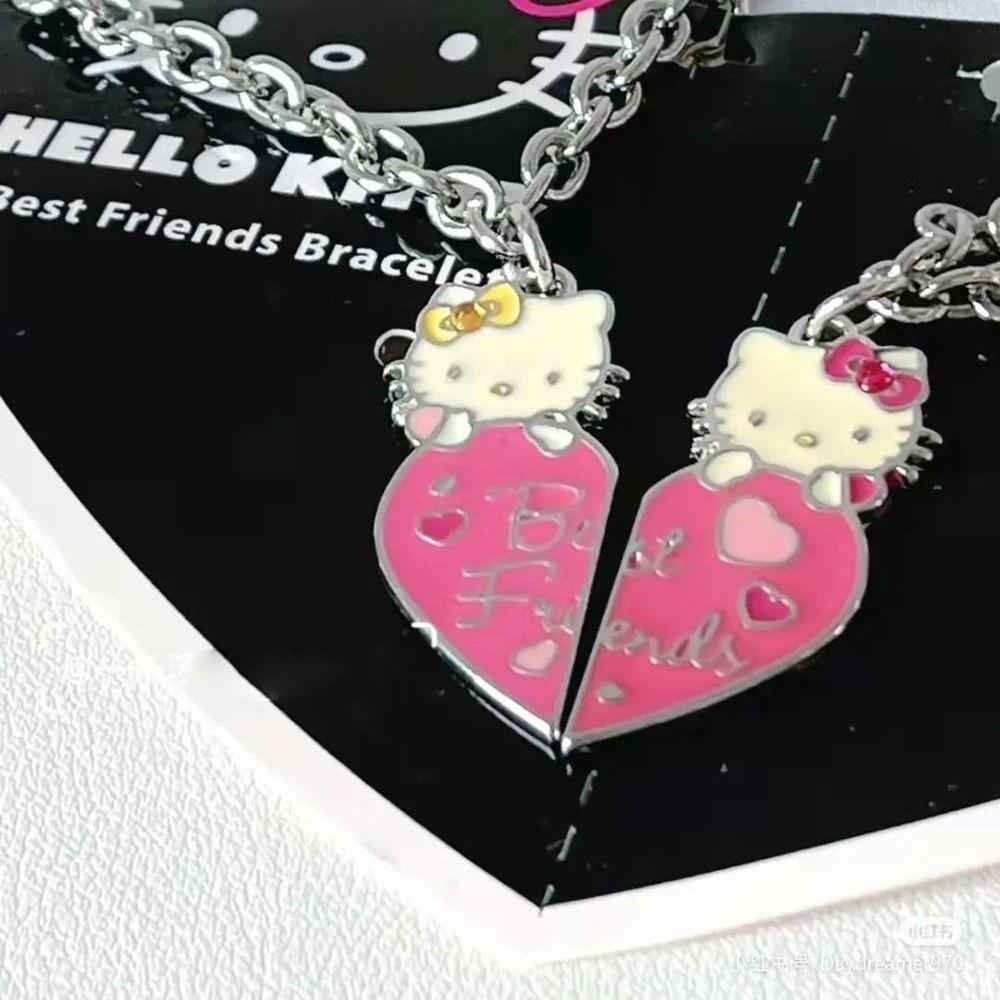 NEEDWAY Perempuan Kalung Fashion Indah Trendi Kitty Kucing Hewan Kawaii Vintage Pasangan Kalung