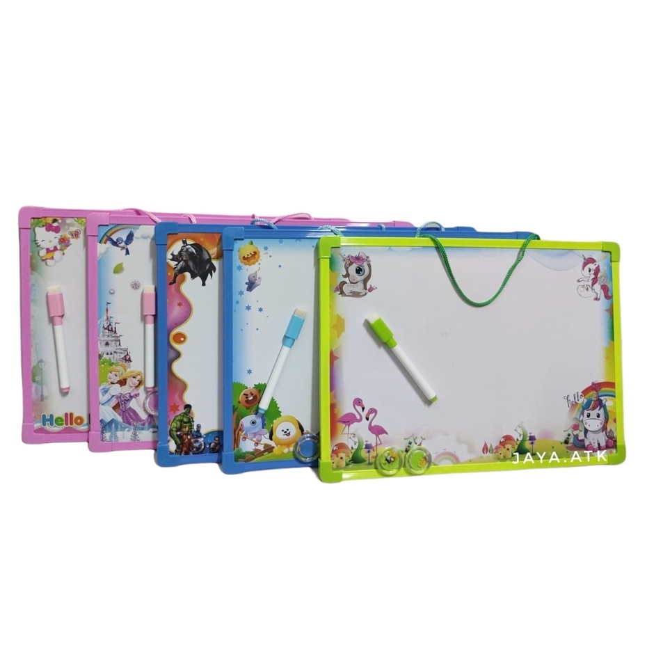 PAPAN TULIS MAGNET WHITEBOARD ANAK KARAKTER SOUVENIR PAPAN TULIS KECIL 25X35 CM