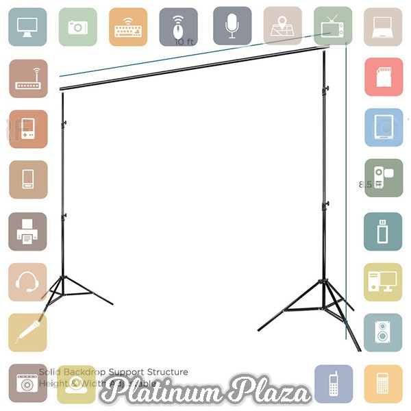 TaffSTUDIO Bracket Stand 3M untuk Backdrop Foto Studio - BS-300 - Black`BG8GSN-