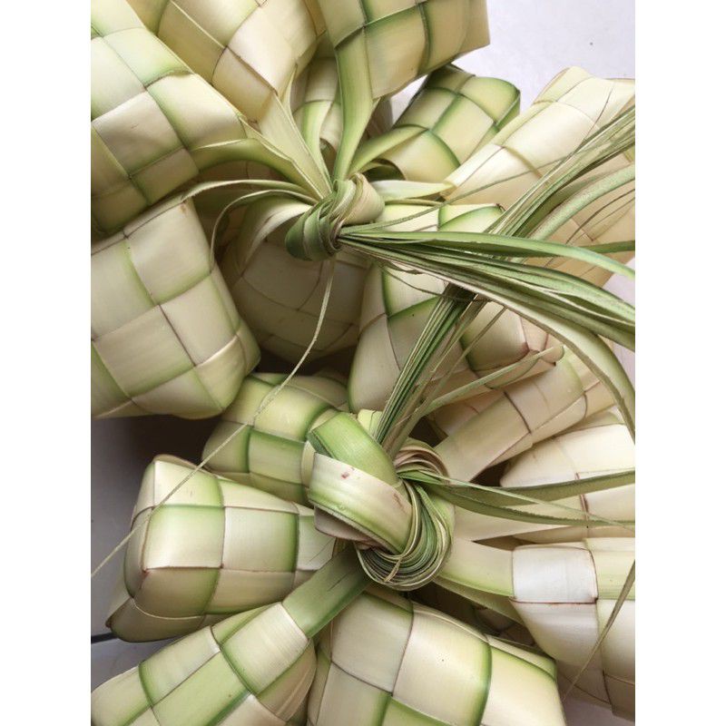 ANYAMAN KETUPAT KOSONG CANGKANG LEBARAN KULIT JANUR DAUN KELAPA