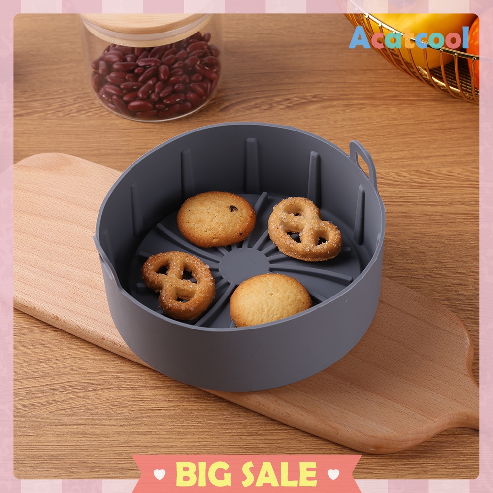 Thick Silicone Grill Pan Air Fryer Basket Dessert Baking Cooking Tray Tools