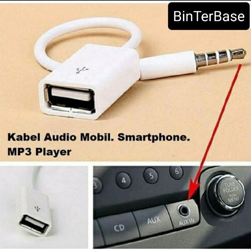 Jual Kabel Otg Audio Jack Mm Male Aux To Usb Female Cable Connector