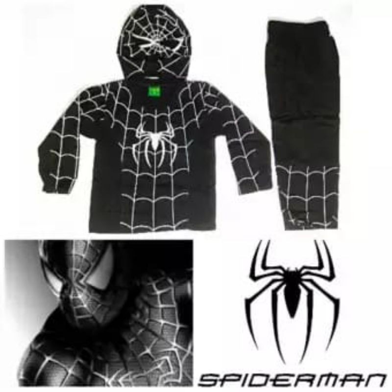 Baju Kostum Venom Anak Laki Laki Baju Spiderman Hitam Anak Laki Laki Umur 1 - 11 Tahun KE7