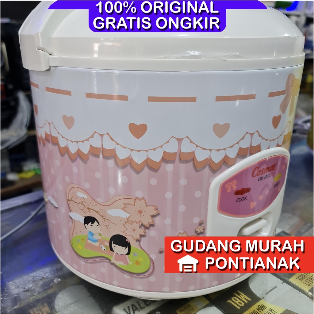 Ricecooker Cosmos 2 Liter CRJ 3232 Memasak sekaligus menghangatkan magicom serbaguna