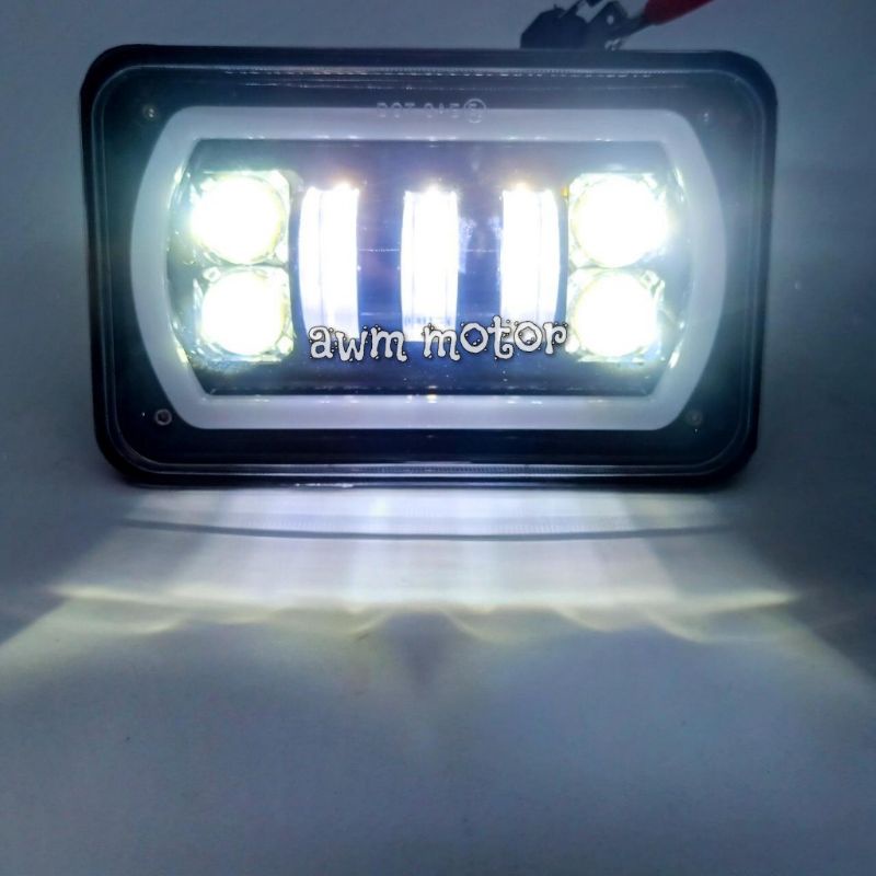 Lampu Daymaker Kotak GL 100/WIN/ PRO/MAX/KING/ TS, DOT SAE KUALITAS IMPORT  38 vot