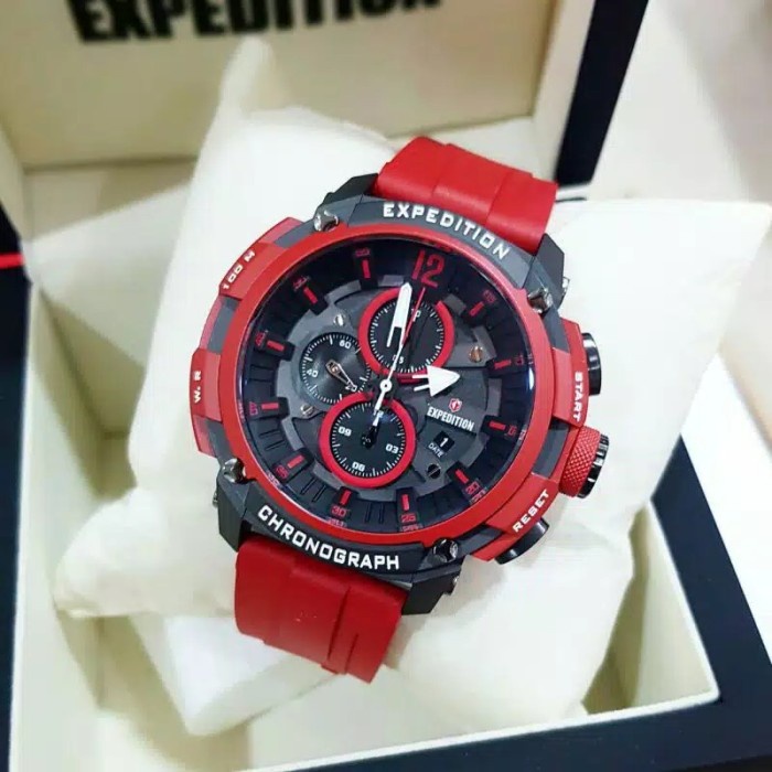 Jam tangan pria Expedition E 6781 E6781 red Original