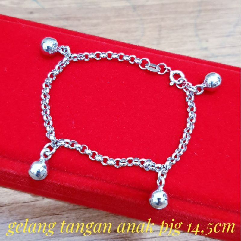 GELANG TANGAN ANAK GELANG BAYI GELANG BALITA PERAK SILVER 925 LAPIS EMAS PUTIH