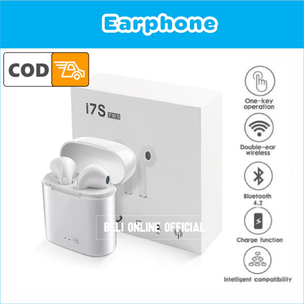 Headset Bluetooth TWS i7 Earbud Olahraga Wireless / Hedset Blututh Termurah Earphone