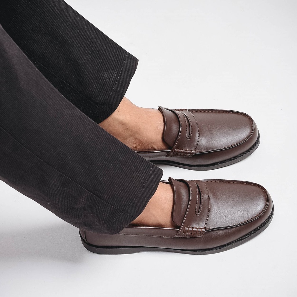 PANTOFEL BROWN ORIGINAL x JACK Sepatu Formal Coklat Tanpa Tali Pria Slop Kerja Kantor Dinas Resmi Guru Slip On Kantoran Pesta Pernikahan Kondangan Nikah Undangan Wedding Selop Kuliah Modern Casual Oxford Semi Kulit Premium Footwear Keren Terbaru Kekinian