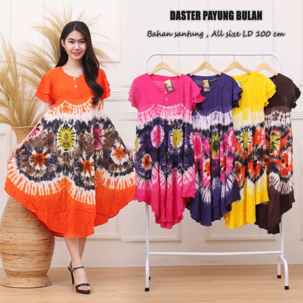 Daster Payung Busui Kekinian LD 110 Dress Payung Lengan Pendek Daster Klok  Payung Rayon Santung Grosir