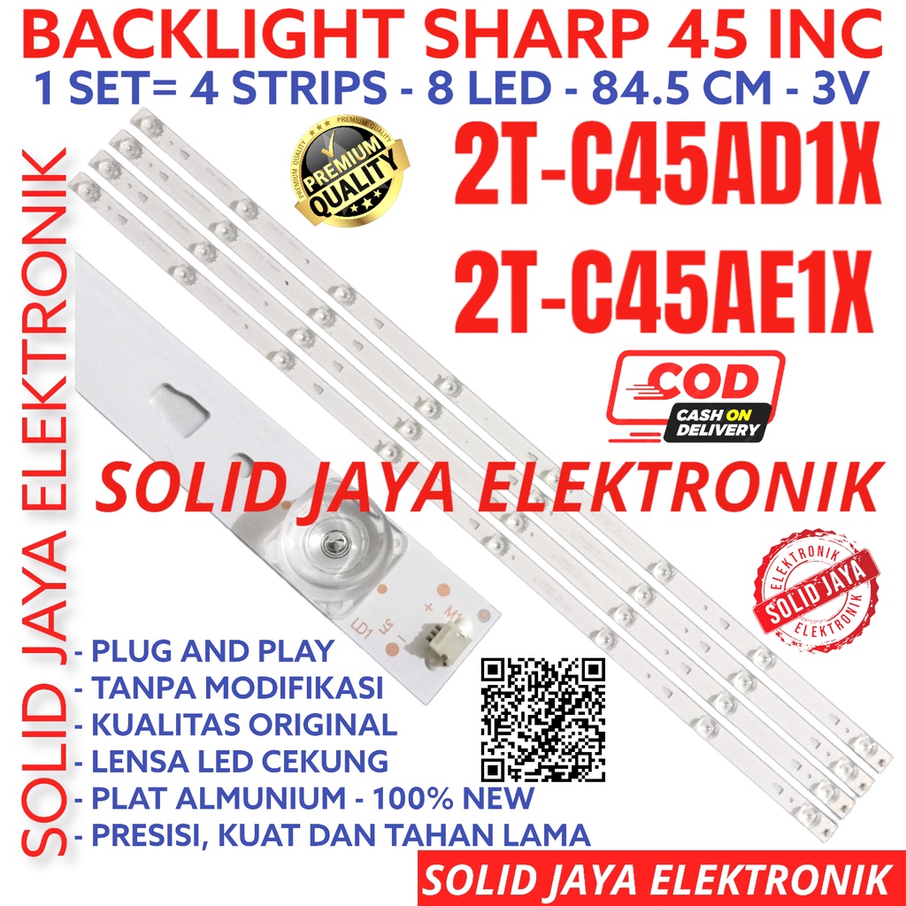 BACKLIGHT TV LED SHARP 45 INC 2T-C45AD1X 2T-C45AE1X 2T-C45ADIX 2T-C45AEIX LAMPU BL 8K 3V 45IN 45INCH 45INC 8 KANCING 2TC45AD1X 2TC45AE1X 2TC45AD1 2TC45AE1 24T C45AD1X C45AE1X C45AD1 C45AE1 2T-C45AD1 2T-C45AE1 X 45 INCH IN 8LED 3V