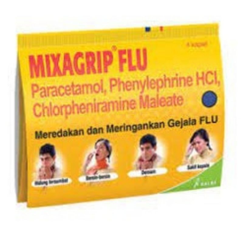 Mixagrip Flu 1Box Isi 25strip 1plex isi 4 tablet,per BOX.