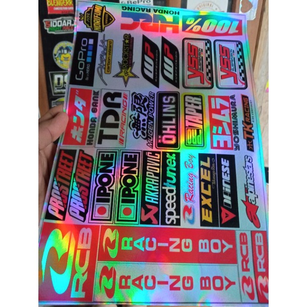 Stiker Pack Sponsor Racing Racing Boy Prostreet Ohlins Ipone Bahan Hologram