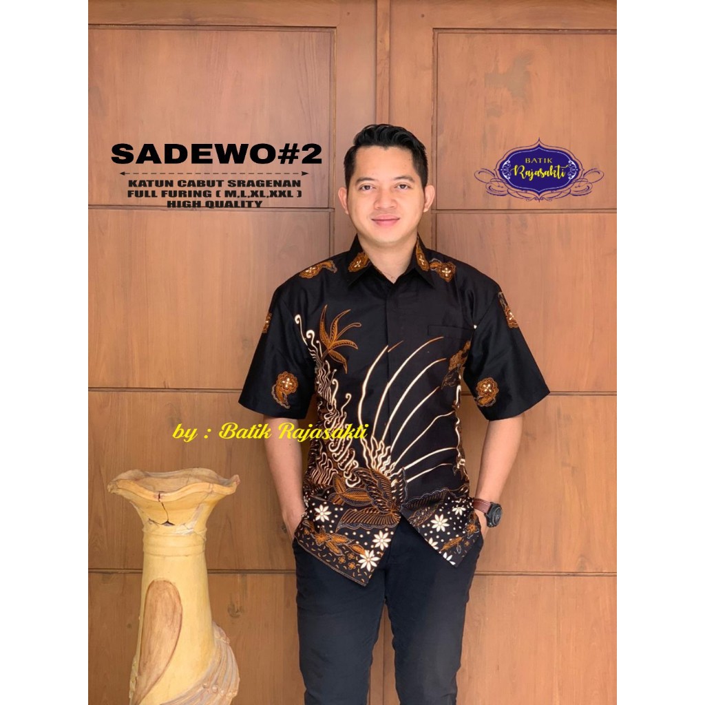 SADEWO 2 Kemeja Batik Pria Lengan Pendek Katun Halus FULL FURING Rajasakti