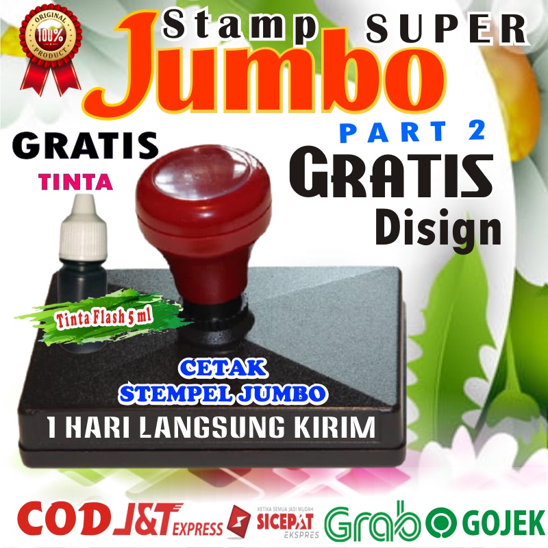 

STEMPEL BESAR JUMBO FLASH WARNA OTOMATIS CAP UKURAN BESAR KARDUS PAPER BAG KEMASAN BOX ONLINE KERTAS HVS SERBAGUNA