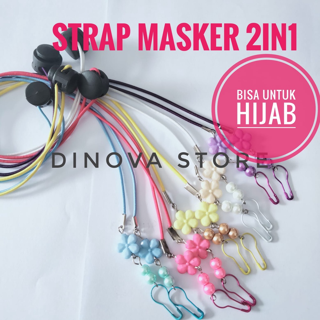 strap masker BUNGA KECIL MUTIARA STOPPER/STRAP MASK/KALUNG MASKER/TALI MASKER/strap masker hijab