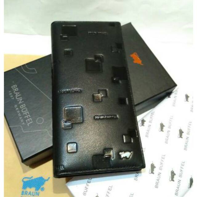 Dompet panjang pria/wanita kulit braun buffel