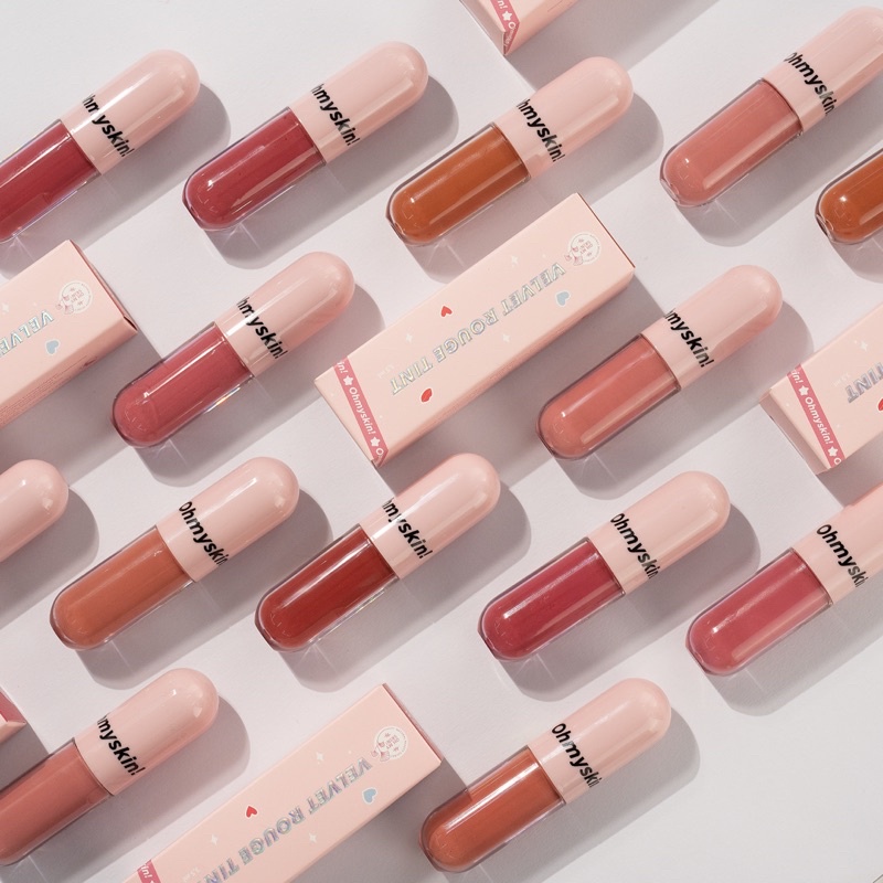 Oh My Skin! Rouge Lip Velvet BPOM 6 shade (Berry Velvet,Deep sunset,Macaron Red,Burn Heart,Pink