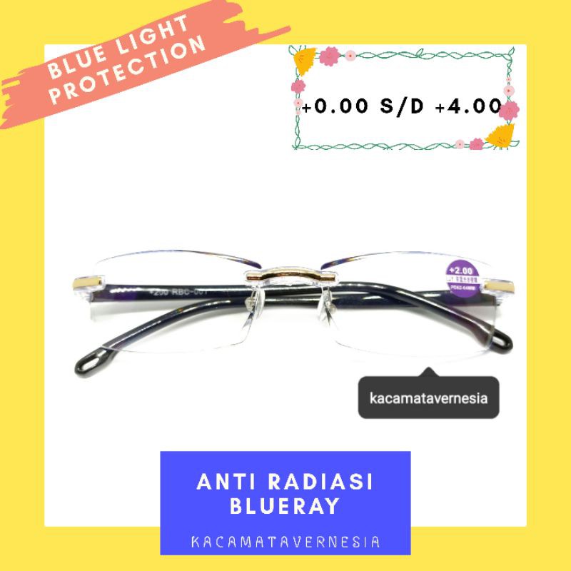 Jual Kacamata Baca Kacamata Plus Anti Radiasi Blueray 100 Anti Blue