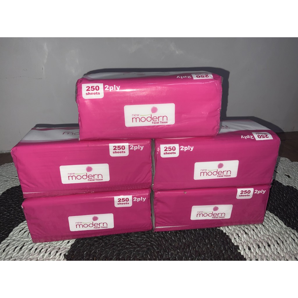 Tissue 250s New Modern Facial Tissue Isi 250 sheets 2ply - Tisu Grosir Ecer Murah