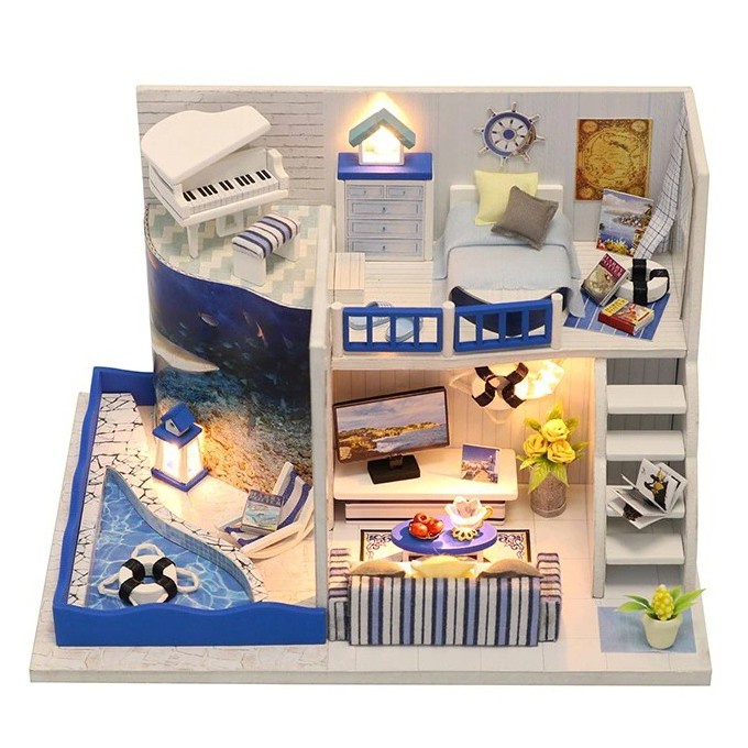 HONGDA Miniatur Rumah Boneka DIY Doll House Wooden Furniture - M040