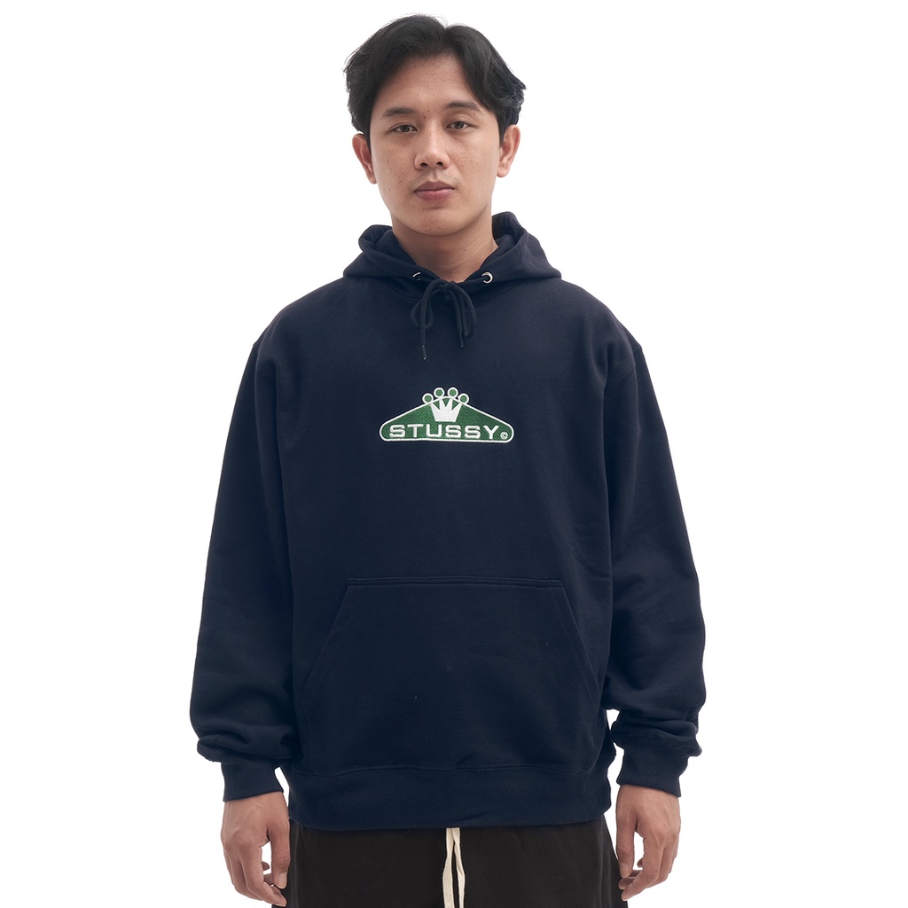 Stussy Crown Embroidered Logo Hoodie Navy