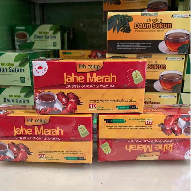 Teh Herbal JAHE MERAH untuk stamina pria original griya herba alami tanpa efek samping Halal BPOM