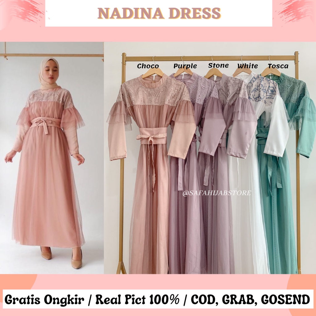 NADINA DRESS / DRESS RAYA / SERAGAMAN / DRESS KONDANGAN