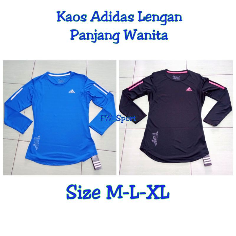kaos adidas lengan panjang sport wanita