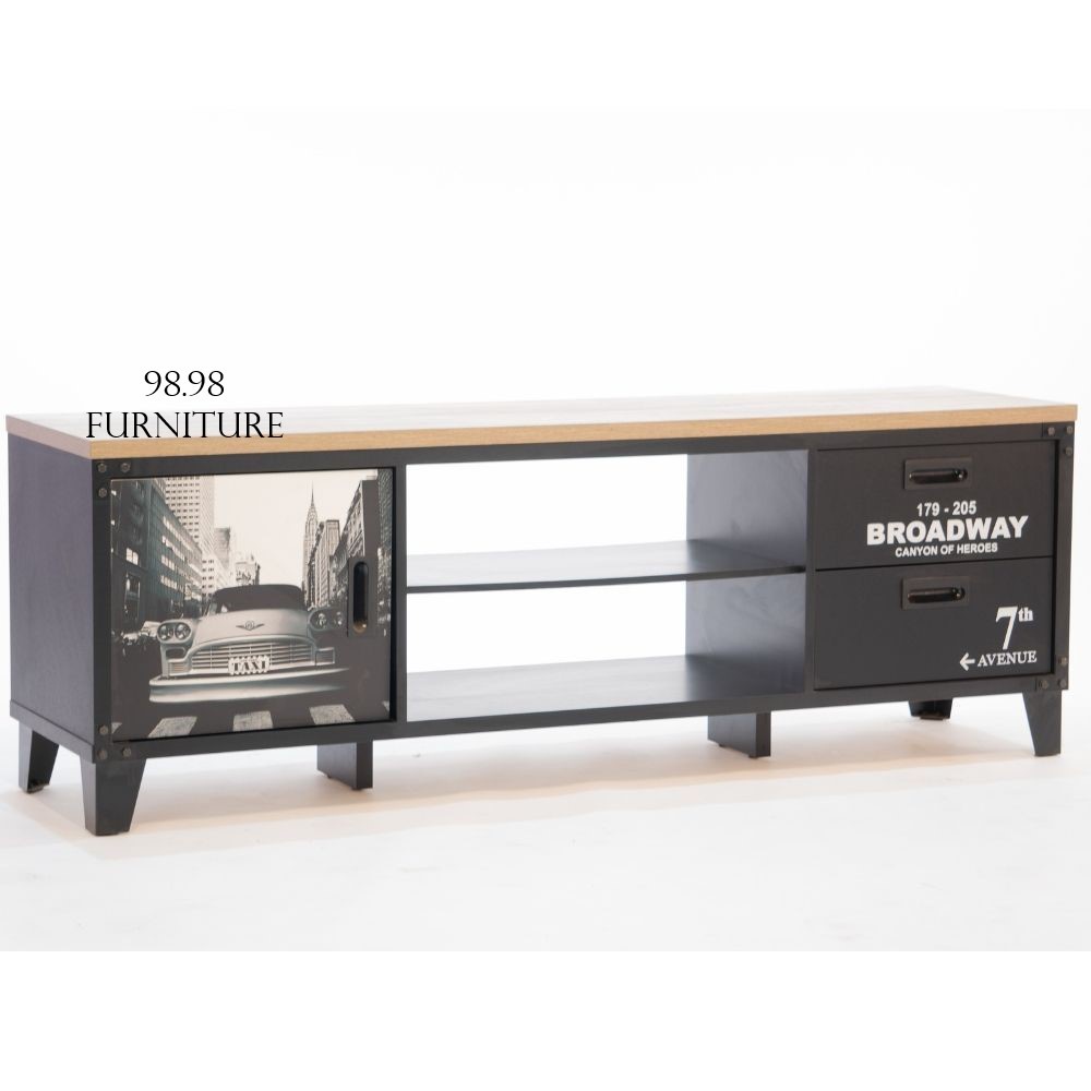 MELODY Meja TV Minimalis Serbaguna - Rak TV Hitam - Broadway TV - Medan