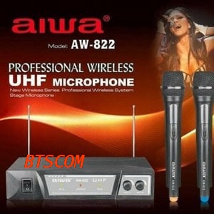 Mic wireless Aiwa Aw 822 microphone UHF