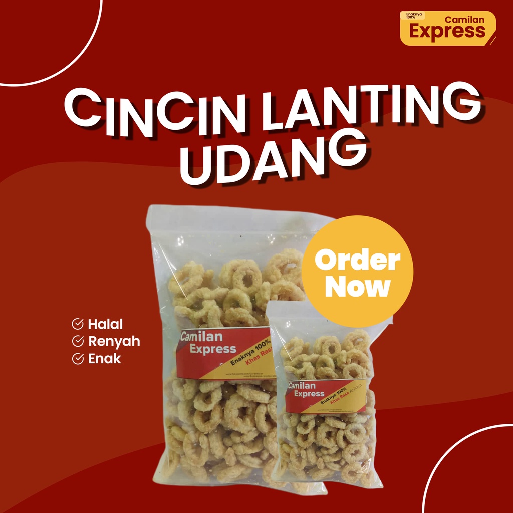 

Camilan Expres - Cincin Lanting Udang Khas Kebumen 100% enak 300gr