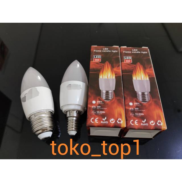 lampu api led Lilin 3w /lampu api e27 /e14   efek api