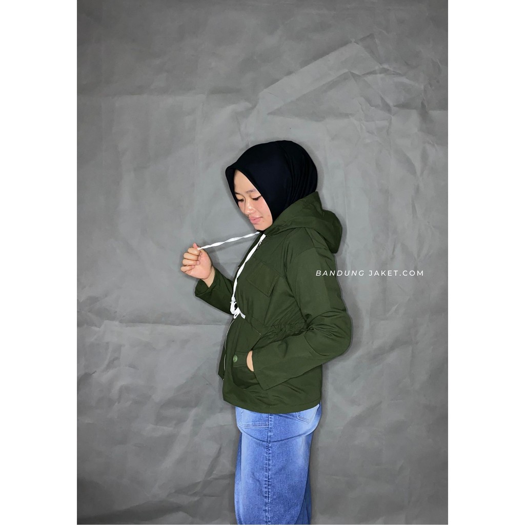 JAKET MERLIN PARKA HOODIE || Jaket Semi Parka cewek