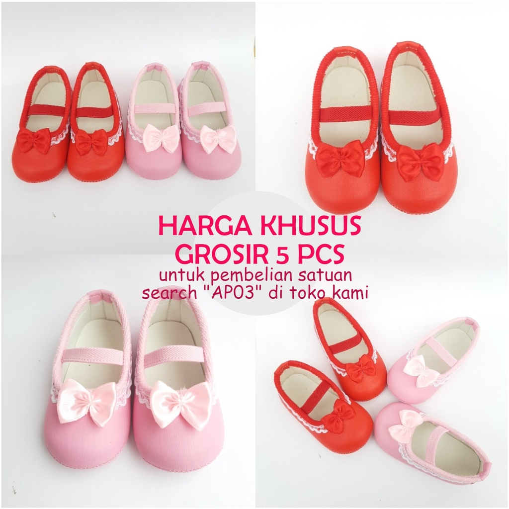 [KHUSUS GROSIR 5pcs] SEPATU BALET BAYI PREWALKER PEREMPUAN AP03g5