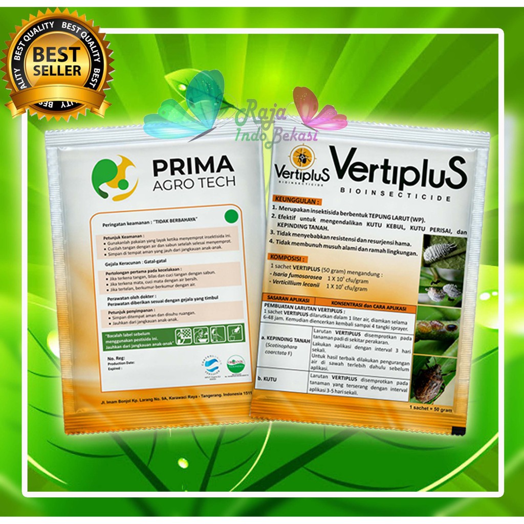 Vertiplus Bionsecticide 50 Gram - Microbial Insecticide - Biokontrol Kutu Putih, Kutu Kebul, Wereng