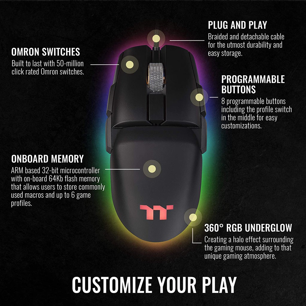 Thermaltake Argent M5 / M-5 RGB Gaming Mouse