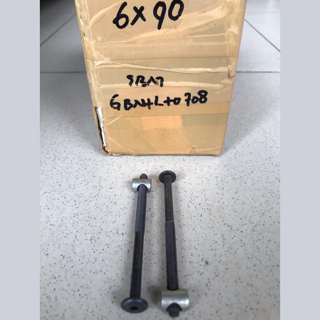 Baut Kunci L Bipet Ligna mebel M6 x 90mm + Mur