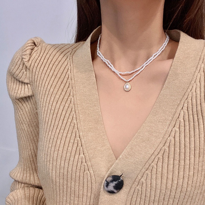 Kalung Choker Mutiara Double layer Untuk Wanita