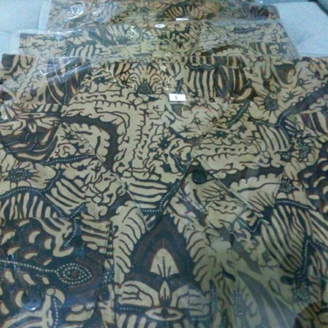 Bswart Batik Hrb026 Kenongo Hem Pendek Padi Pekalongan M L Xl Batik Pria Murah Modern Grosir
