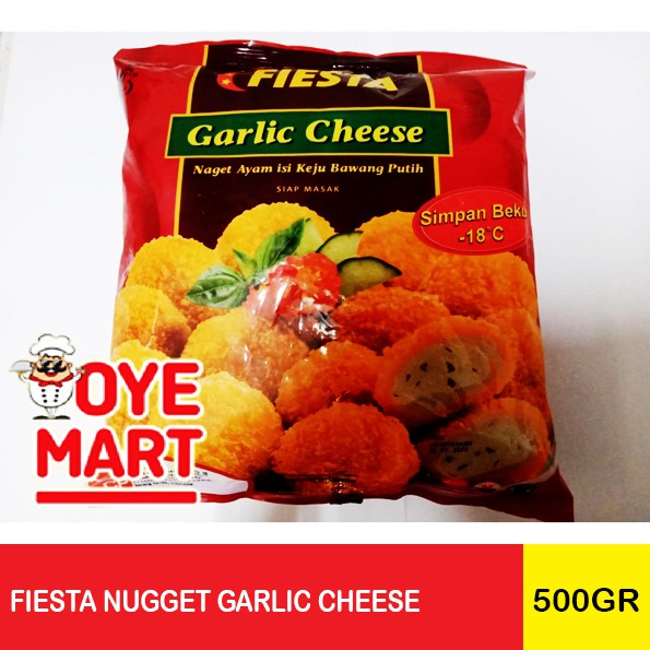 FIESTA NUGGET GARLIC CHEESE 500GR / NAGET AYAM ISI KEJU BAWANG PUTIH