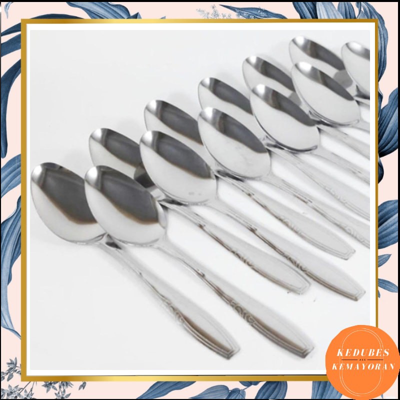 Sendok Garpu Stainless / Sendok Makan / Sendok 18gr Murah / Sendok isi 12 pcs / Spoon [KK]