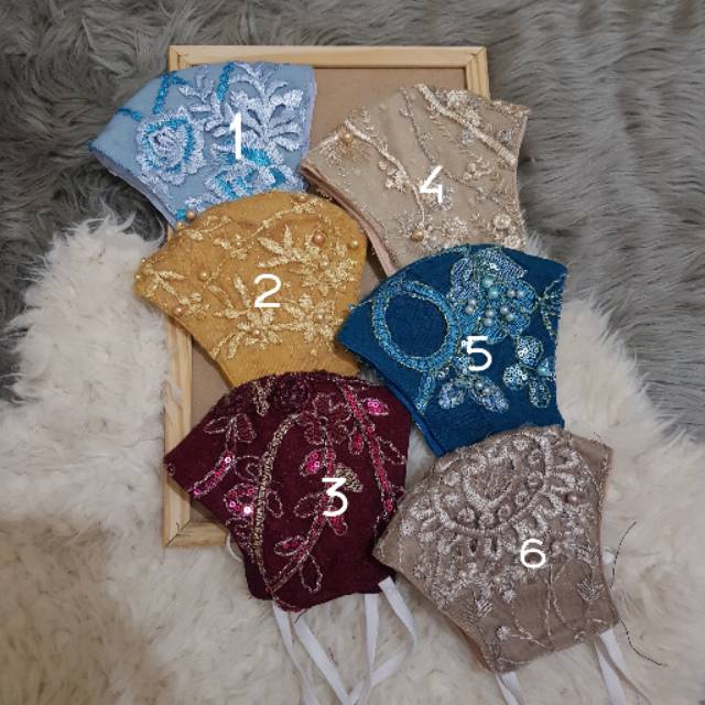 Masker Brokat Hijab Model 2