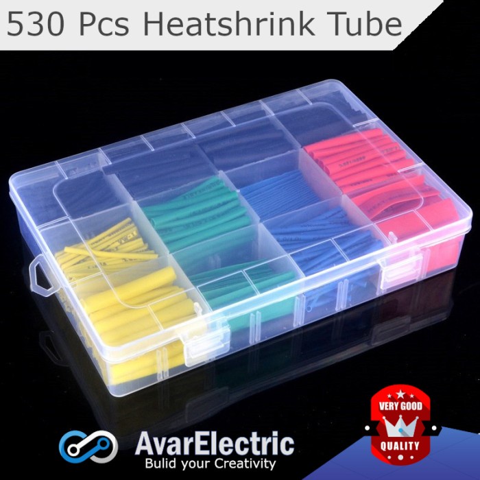 

530 pcs Heatshrink Tube Warna Isolasi Bakar Selongsong Bakar Box Set